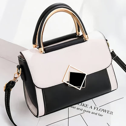 Wo White Synthetic Mini Handbag & Crossbody Handbag-Purse - Golden-Tone Hardware, Black-Tipped Strap, Zipper Closure, Multi-Compart T Handbag - Elegant Everyday for, Parties, (Pink/) - Synthetic Hand