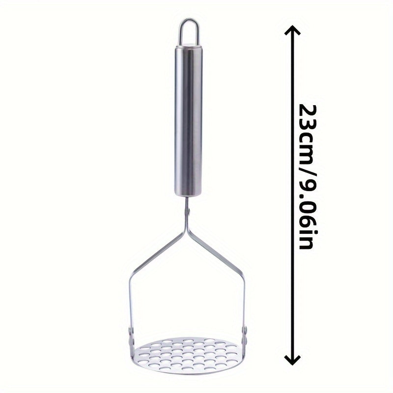 Stainless Steel Potato Ricer Masher - Manual Handheld Kitchen Press Tool for Vegetables, Fruits, Uncharged Cookware - Durable Multifunctional Crusher for Home and School Supplies