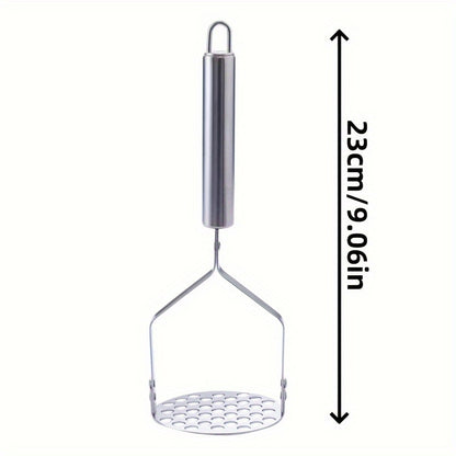 Stainless Steel Potato Ricer Masher - Manual Handheld Kitchen Press Tool for Vegetables, Fruits, Uncharged Cookware - Durable Multifunctional Crusher for Home and School Supplies