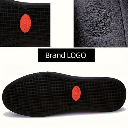 Men's Slip-On Loafers Cowhide Rubber Sole Business Casual Shoes