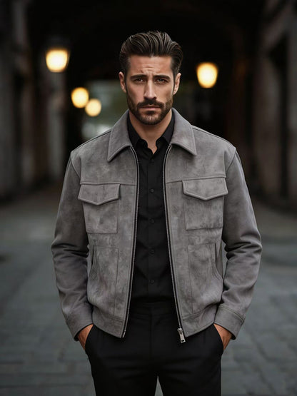 Men's Lapel Softshell Jacket Casual Spring/Fall Outerwear