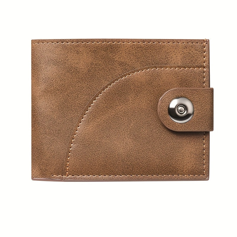 Men's Short Wallet with Magnetic Closure, PU Leather Bill Holder, Travel Document Pouch, Everyday Use Card Holder, Unisex Coin Purse