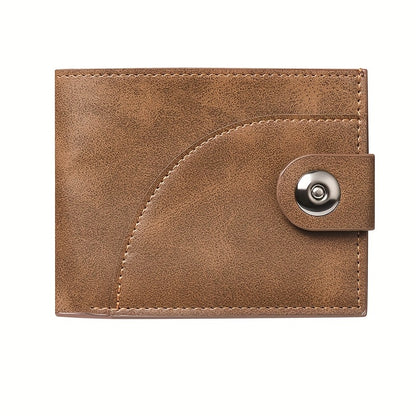 Men's Short Wallet with Magnetic Closure, PU Leather Bill Holder, Travel Document Pouch, Everyday Use Card Holder, Unisex Coin Purse