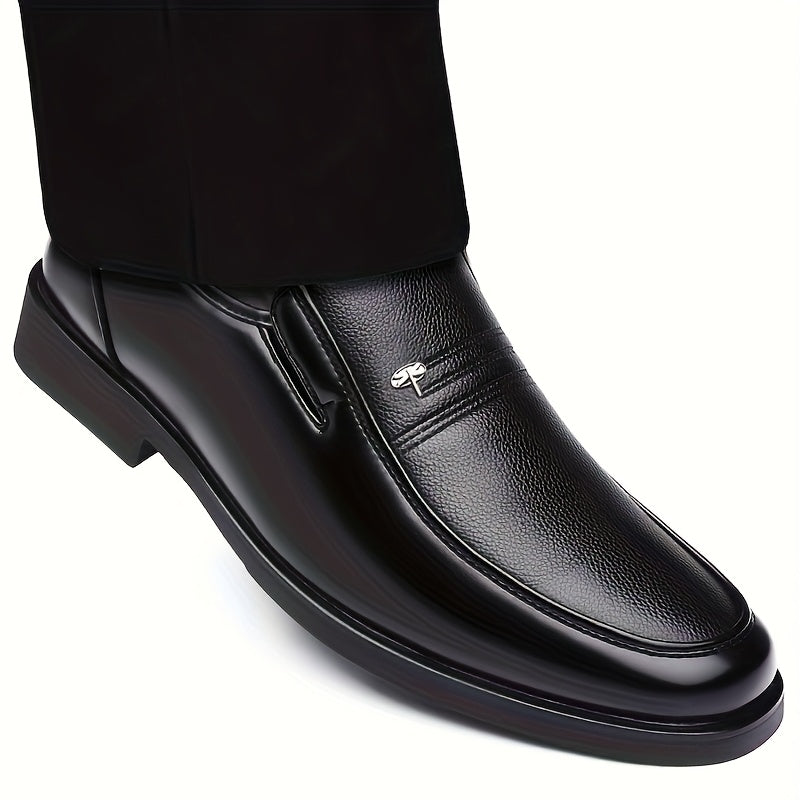 Men's Breathable Pointed Toe Oxford Shoes, Slip-On Formal & Casual