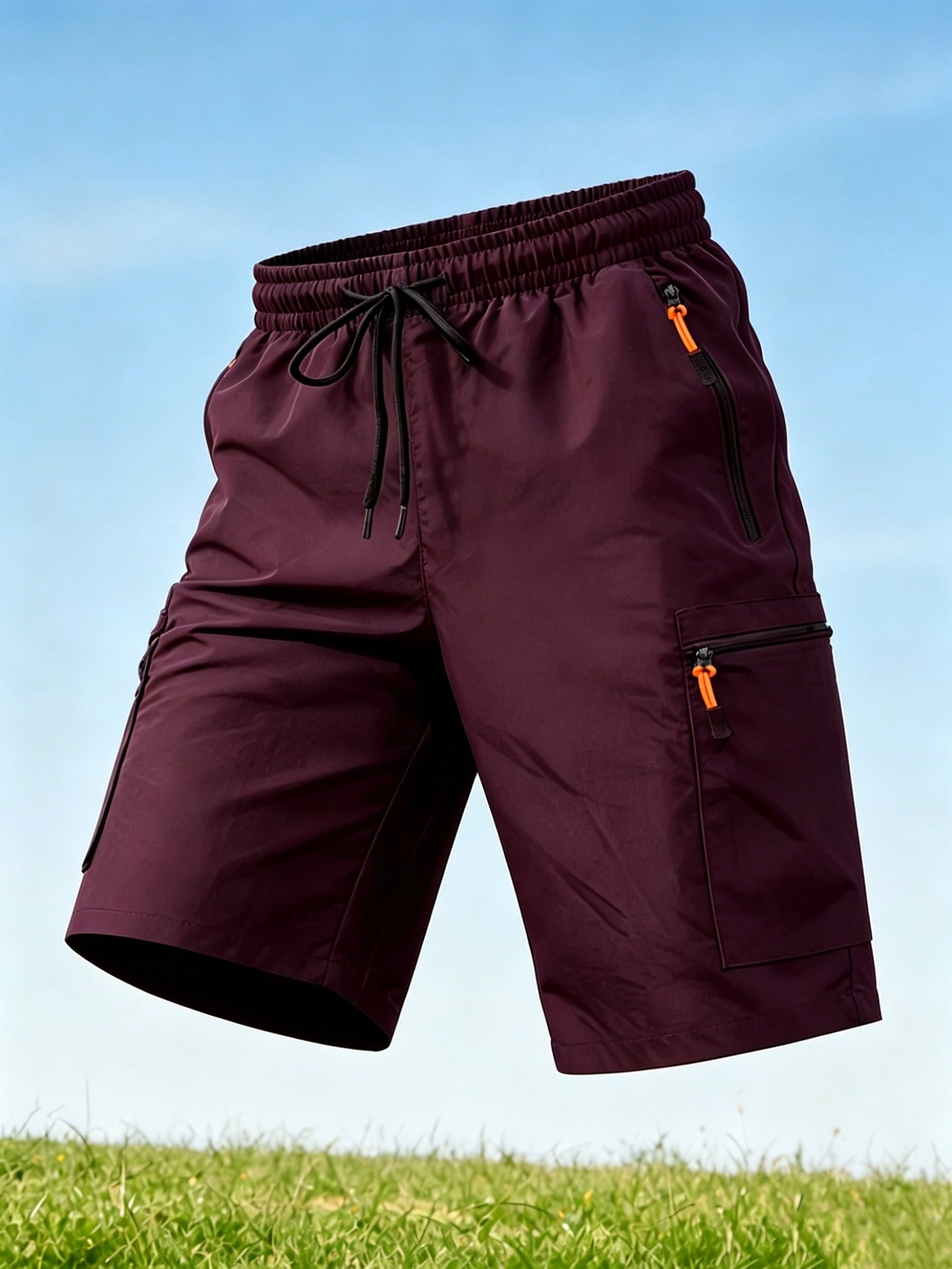 Men's Casual Loose-Fit Cargo Shorts with Elastic Drawstring Waist