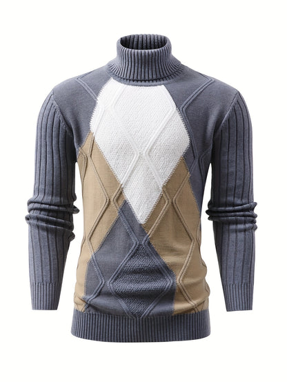 New Fashion Men'S Pullover with Color-Blocked Knitted Long Sleeves from Tie Mu Zhen OBM.