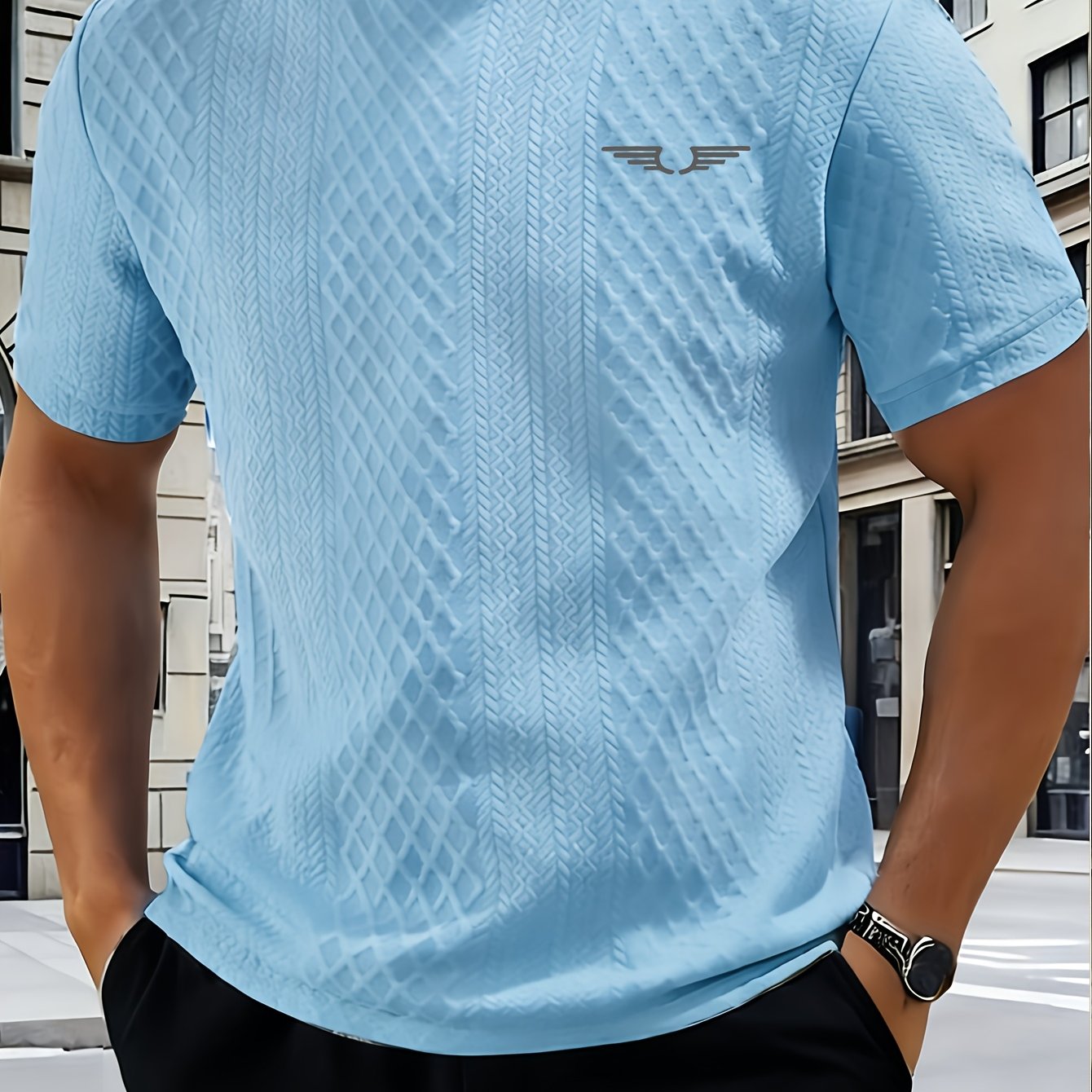 Fashionable and Simple Casual Short-sleeve T-shirt for Daily Commuting and Shopping, a Comfortable and Breathable Top for Men - ayq