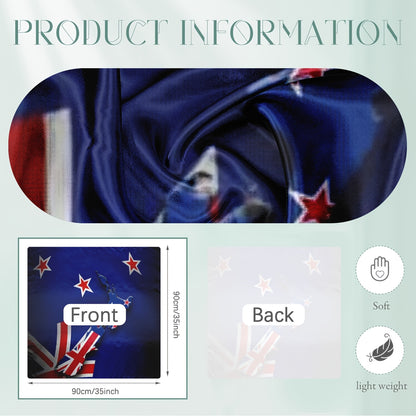 Women's Lightweight New Zealand Flag Scarf - Breathable Knit Polyester