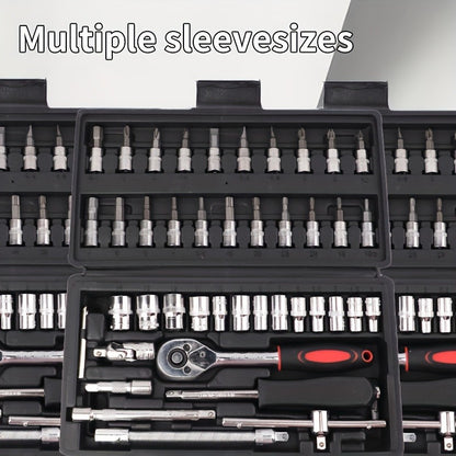 Repair Wrench Set, Ratchet Wrench Set, Socket Wrench Set, Designed for Various Environments Including Automotive Repair and Home Decoration, with Storage Box. 27-GJX