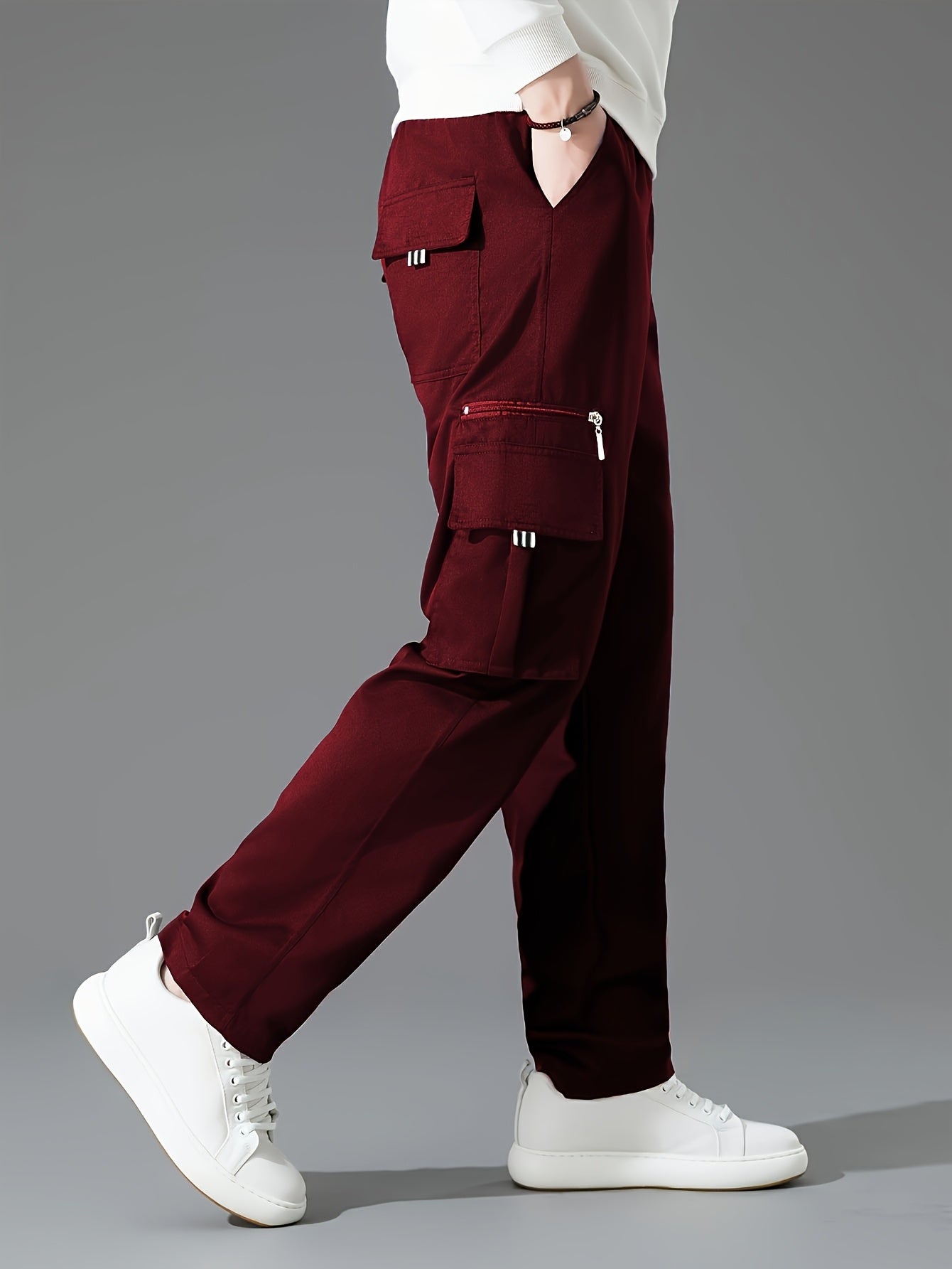 Men's Loose Fit Vintage Cargo Pants with Multiple Pockets