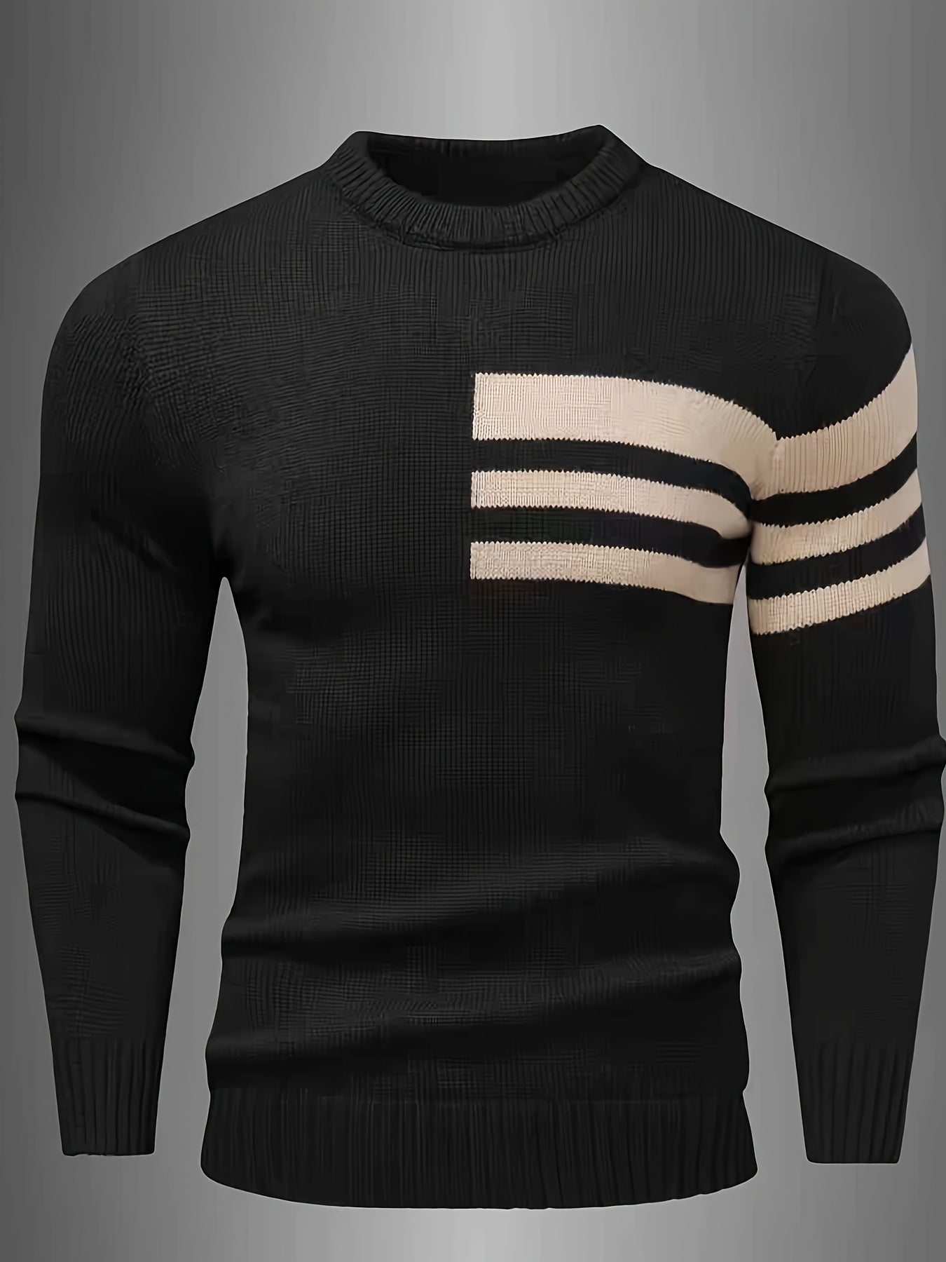 Men's Fashion Knit Sweater with Round Neck - Starry Pattern