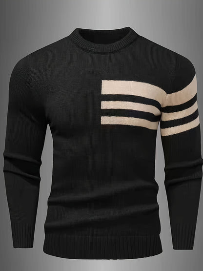 Men's Fashion Knit Sweater with Round Neck - Starry Pattern