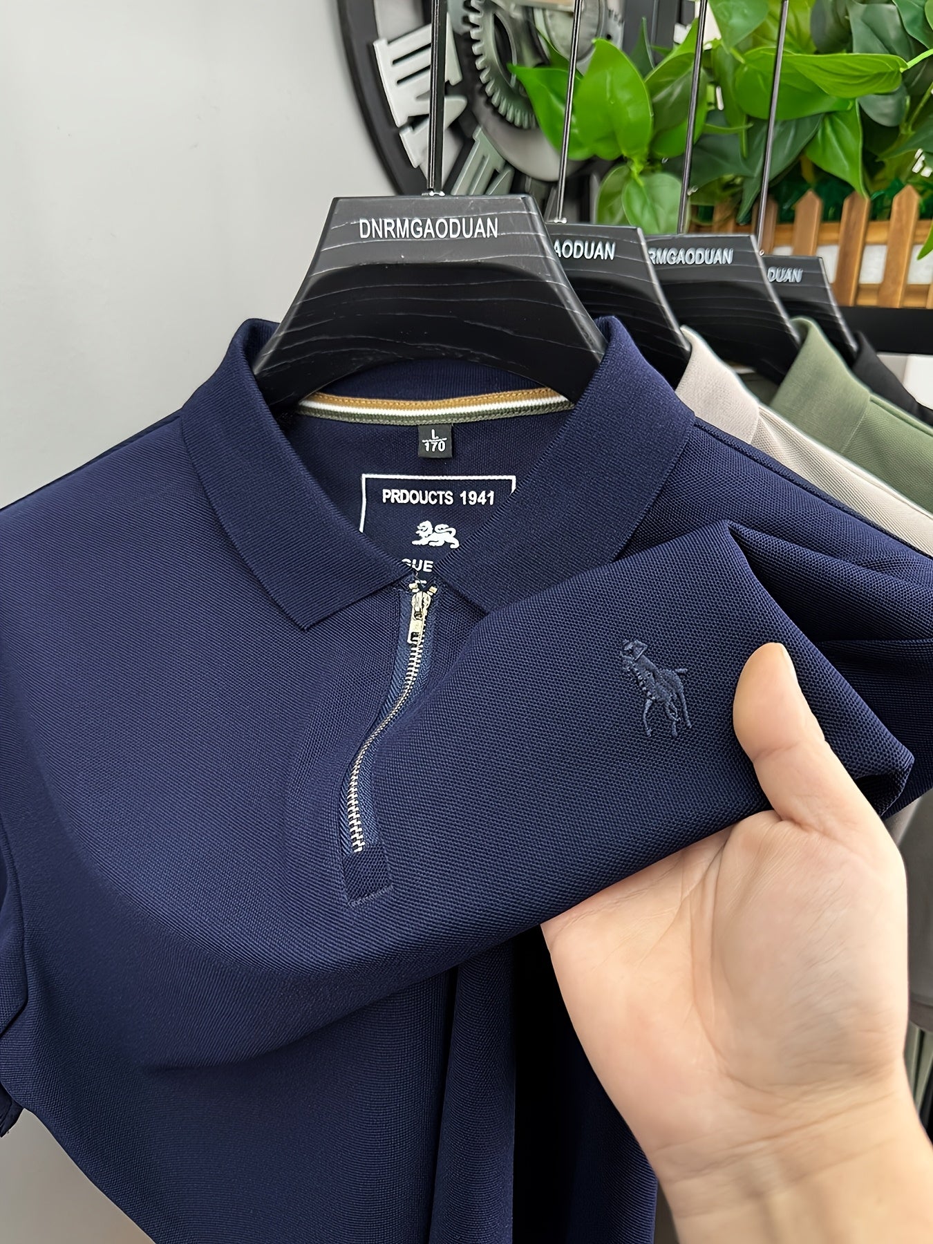 New Stylish Short-Sleeve Polo Shirt with a Zipper, a Breathable Business Fashion Tee, Featuring High-End Embroidery on The Sleeves And an Exquisite Design on The Back - ayq