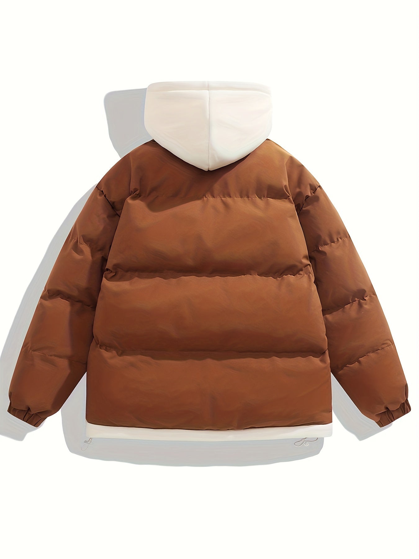 Women'S Light Blue Hooded Puffer Jacket - Cozy Fleece-Lined Winter Coat with Drawstring Hood, Casual Style for Cold Weather, Winter Coat