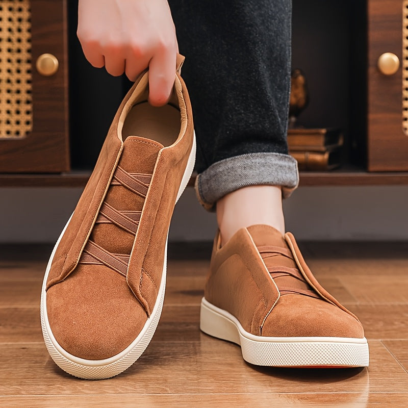 Men's Dark Brown Slip-On Loafers with Thick Soft Sole
