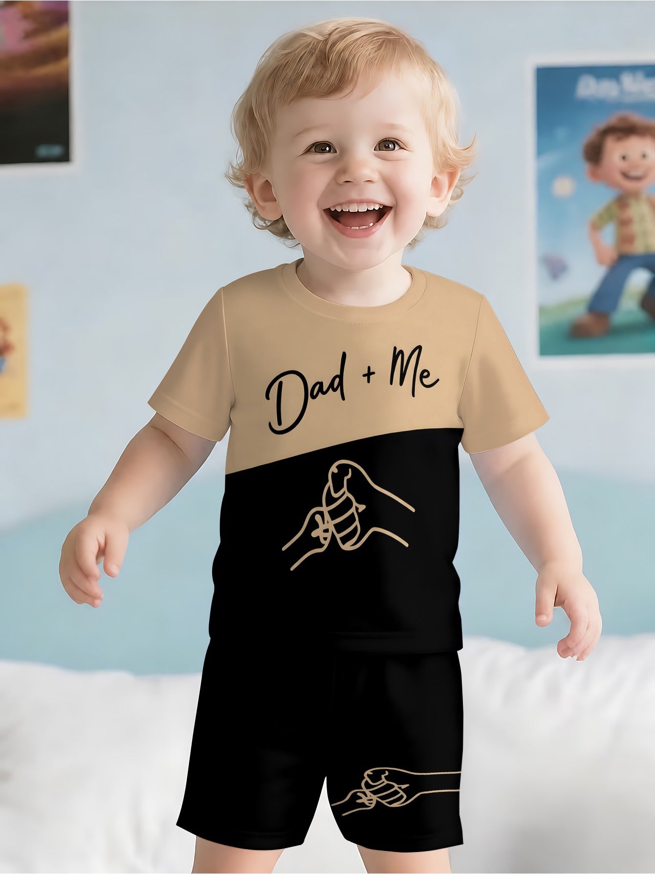 Boys Casual Short-Sleeve T-Shirt and Shorts Set for Spring/Summer