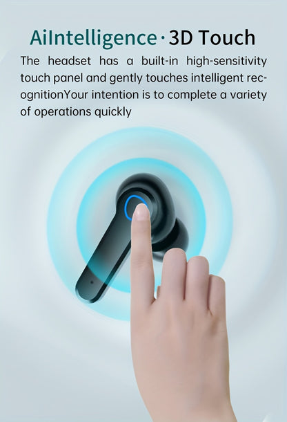 TWS wireless earbuds, 5.0 gaming headset with microphone, stereo headset, headset with display, most comfortable in-ear, high sound quality, high color value sports headphones, long battery life