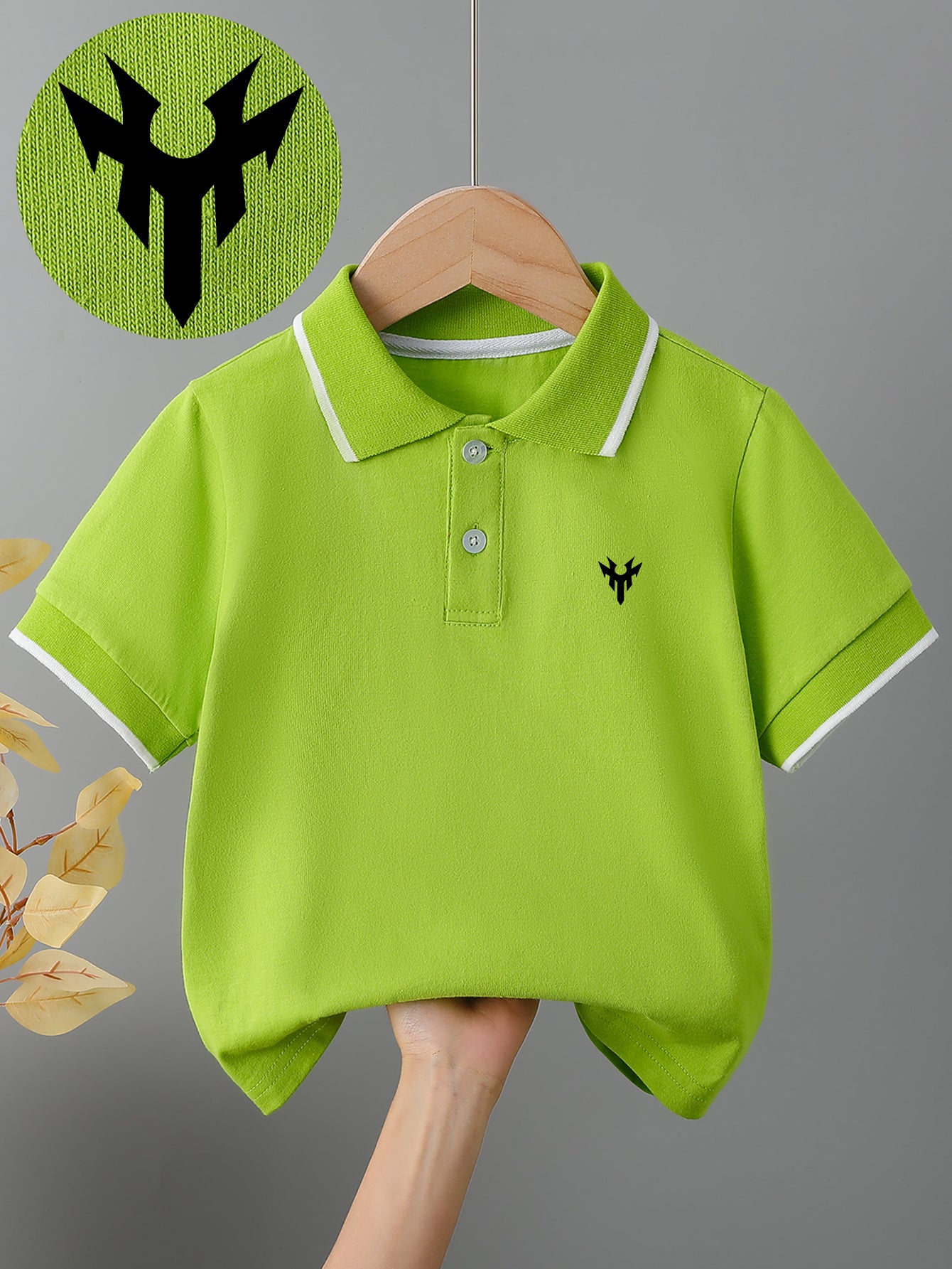 Children's Summer Cotton Polo Shirt with Geometric Print