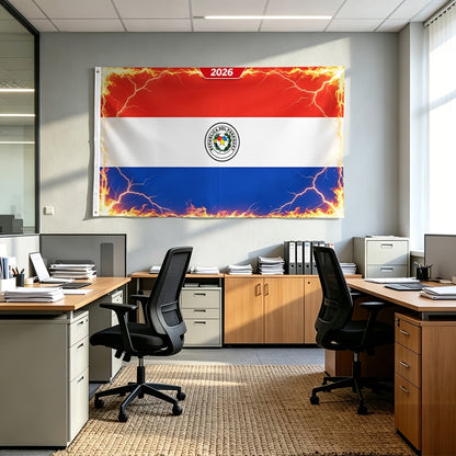 2D Flat Paraguay 2026 Football Fan Banner Polyester Flag