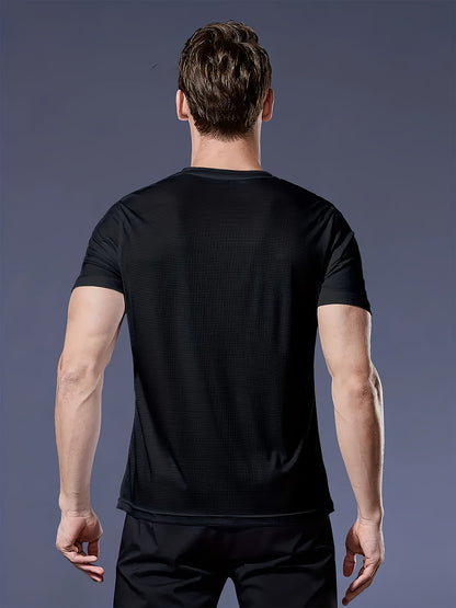 3pcs Mixed Print Deer Pattern Men's Ultra-Lightweight Round Neck T-Shirt - Quick-Dry, Breathable, Sweat-Absorbent Casual Summer Short Sleeve Shirt for Men, Gift Idea with Round Neck Design