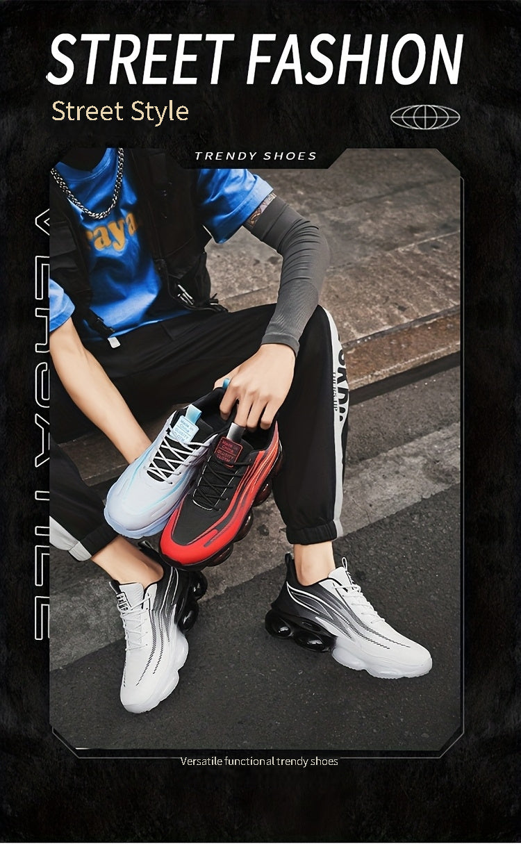 A Pair of Men'S Lightweight Outdoor Walking Shoes, Versatile Sneakers Suitable for Travel And Hiking, Offered in Black, Red, And Light Blue - ayq