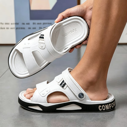 Unisex EVA Slip-On Slippers with Thick Sole and Slip-Resistant Grip