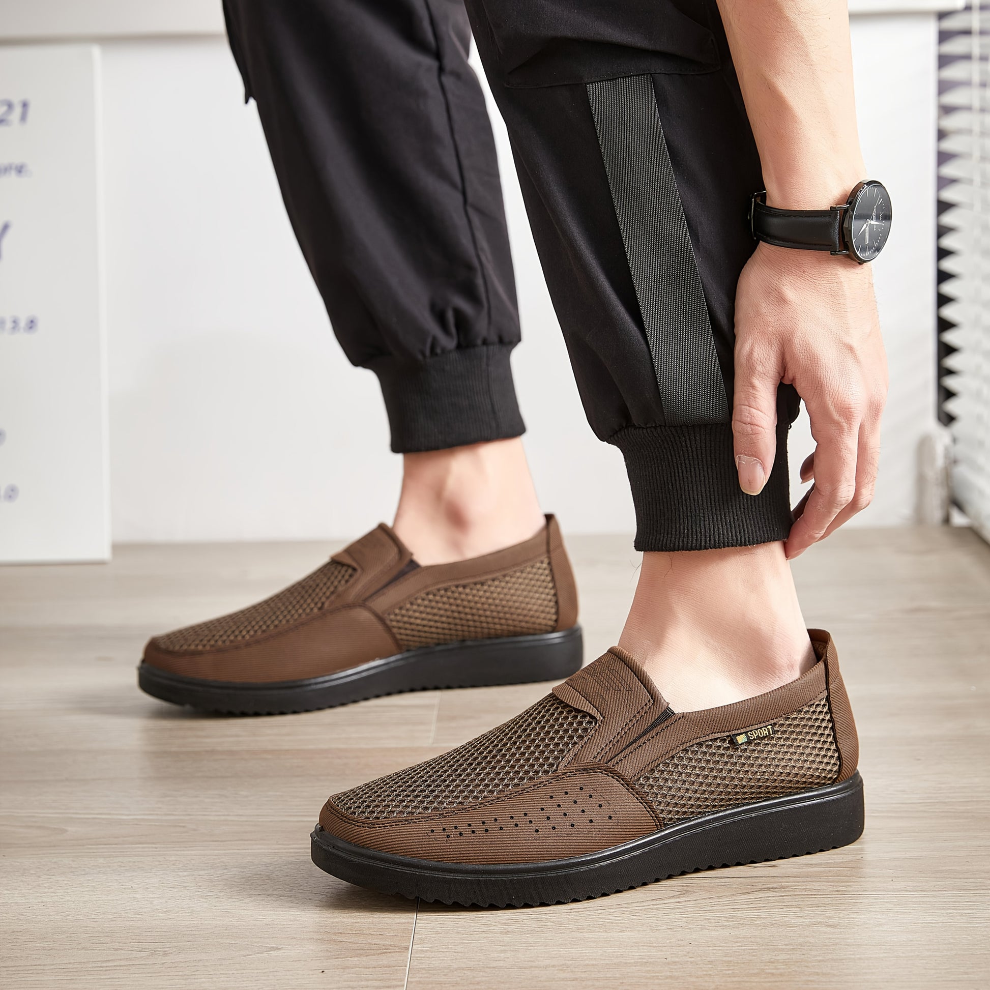 Men's Breathable Slip-On Casual Large Size Sneakers - ayq