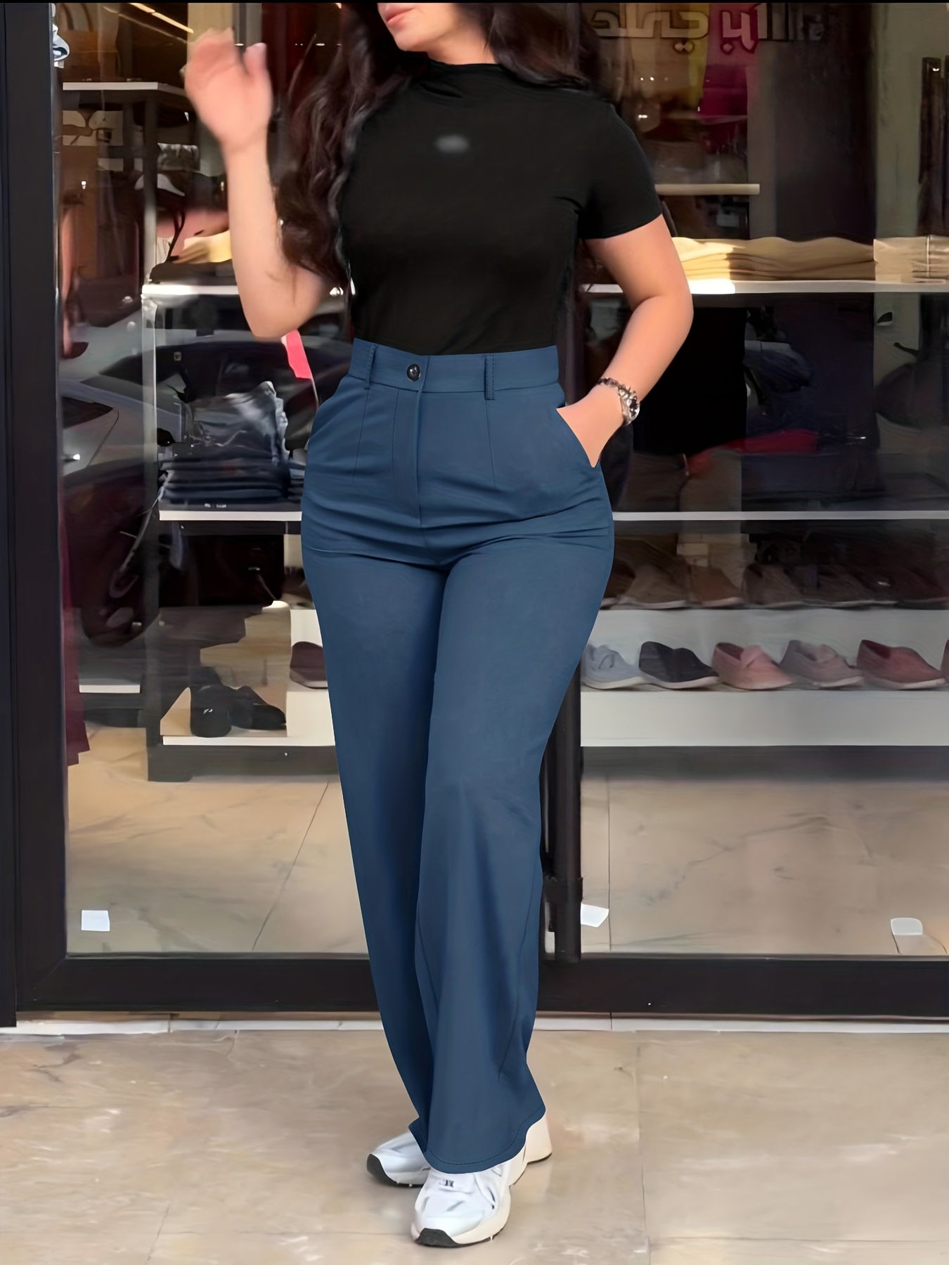 Women's Casual Slim-Fit Solid Color Long Pants