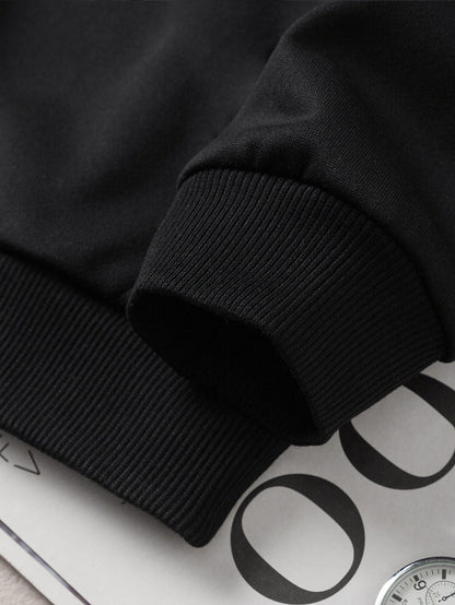 Men's Full-Zip Hooded Jacket - Thermal Zip-Up Sweater Coat, Full-Length Zipper Closure, Machine Washable Winter Outerwear for Cold Weather, Gym, Office & Everyday - Black Formal & casual Outer Jacket for Men, Winter Hoodies f