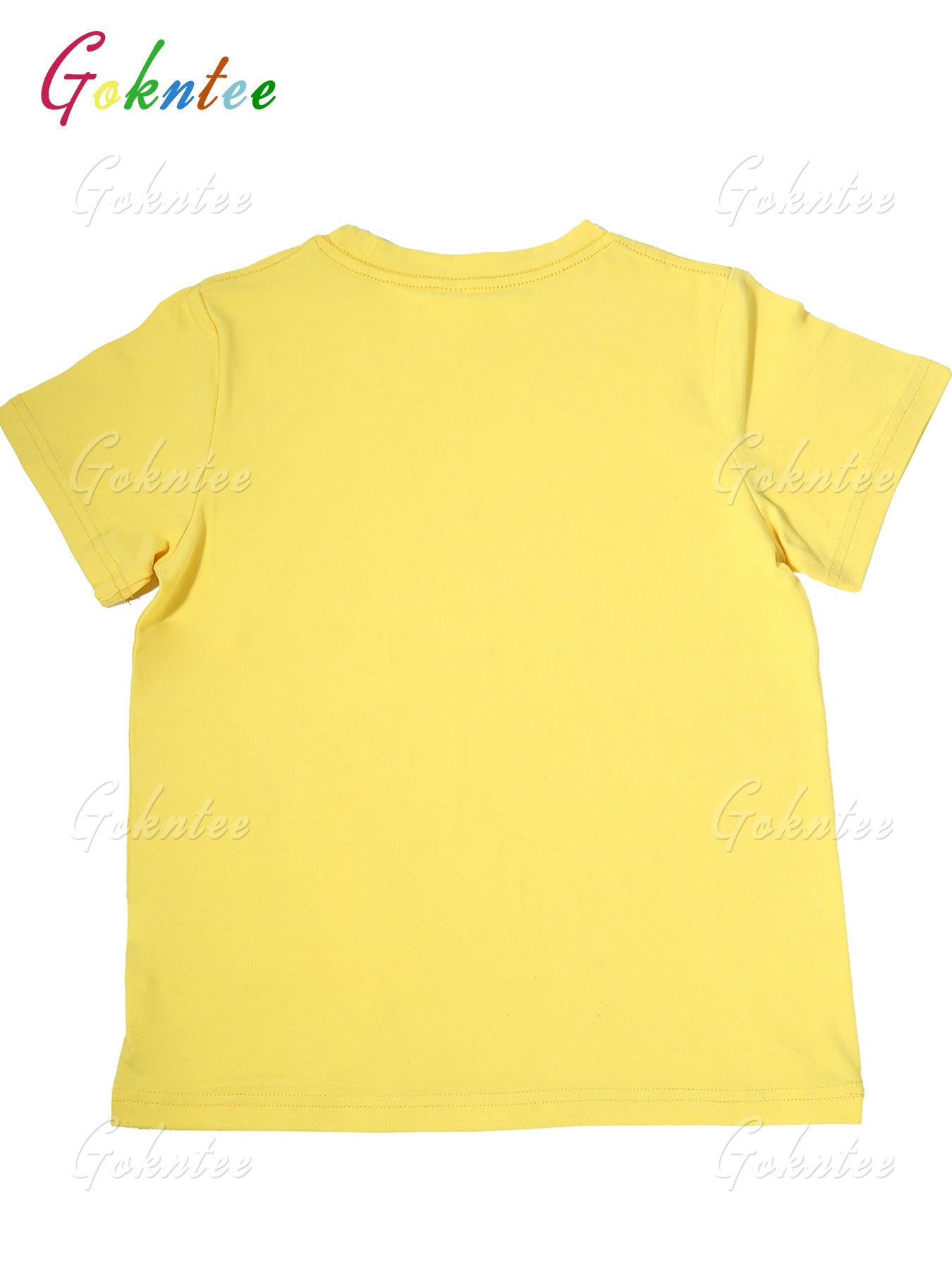 Girls' Personalized Cartoon T-Shirt with Pink Bow, Crew Neck