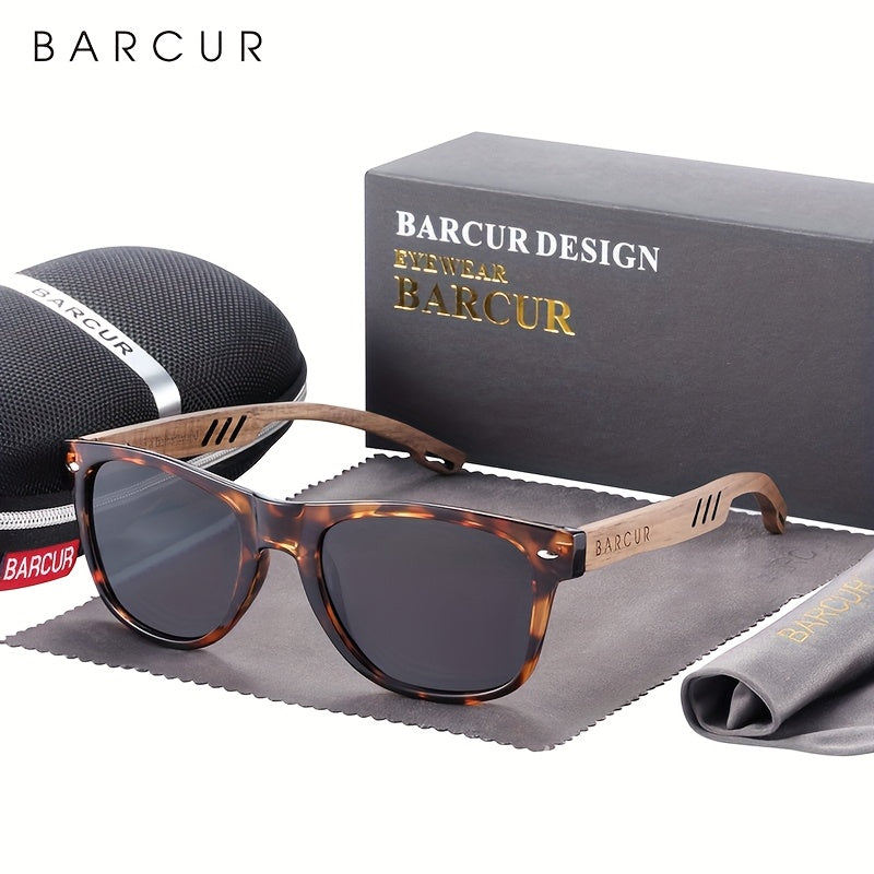 Men's Casual Polarized Black Walnut Sunglasses with UV Protection