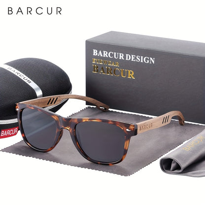 Men's Casual Polarized Black Walnut Sunglasses with UV Protection