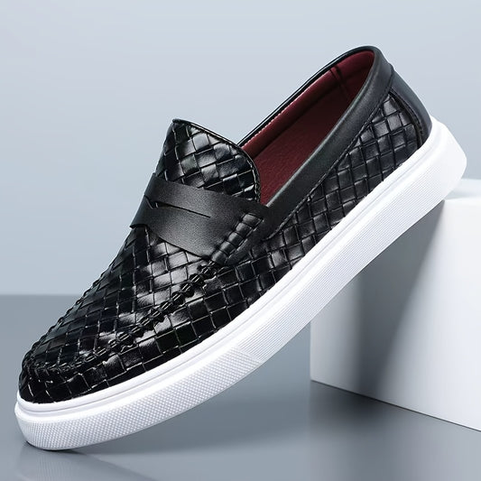 Men's Casual Slip-On Oxford Shoes with Thick Rubber Sole