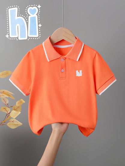 Children's Summer Cotton Polo Shirt with Animal Print