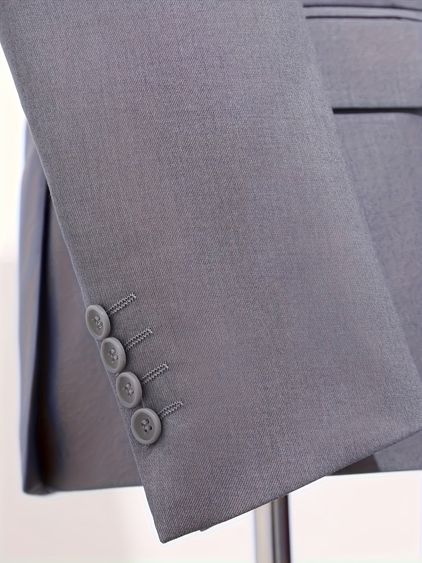 Men's 3-Piece Polyester Suit Set with Vest & Pocket Square