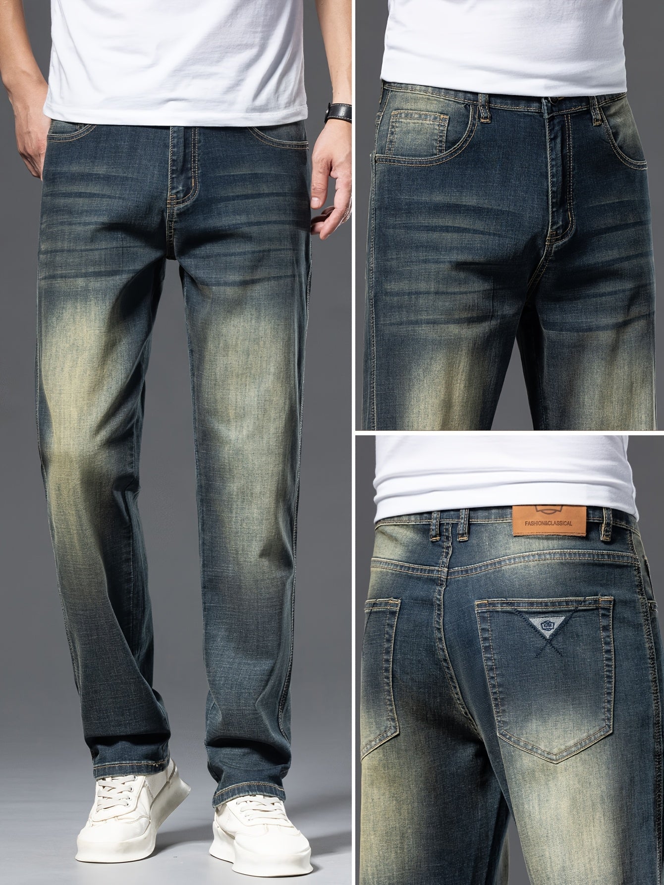 Geng Yuanshi High-End Summer Men's Jeans New Trend Fashion Straight-Leg Light Business Stretch Denim Pants