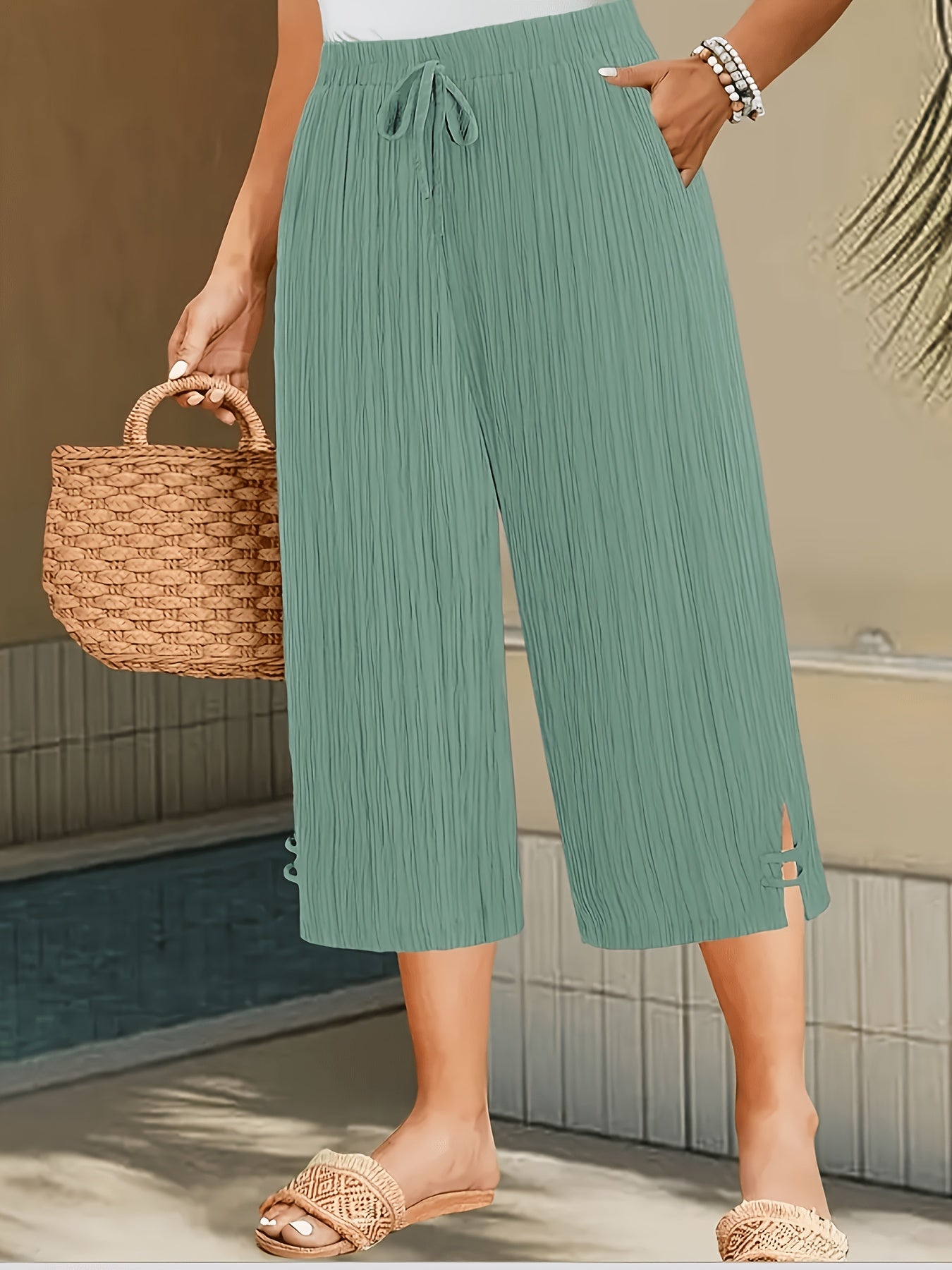 Elegant Women’s Wide-Leg Striped Pants for Spring and Summer