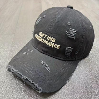 Women’s Embroidered Ripped Washed Baseball Cap Adjustable Fit