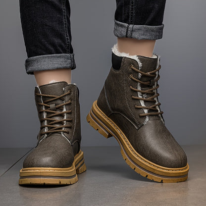 Men's Winter Boots, Casual Versatile High-Quality Snow Boots, Trendy Outdoor High-Top Casual Shoes