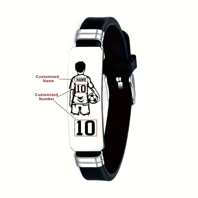 Custom Football-Themed Silica Gel Bracelet for Soccer Fans