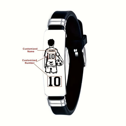 Custom Football-Themed Silica Gel Bracelet for Soccer Fans