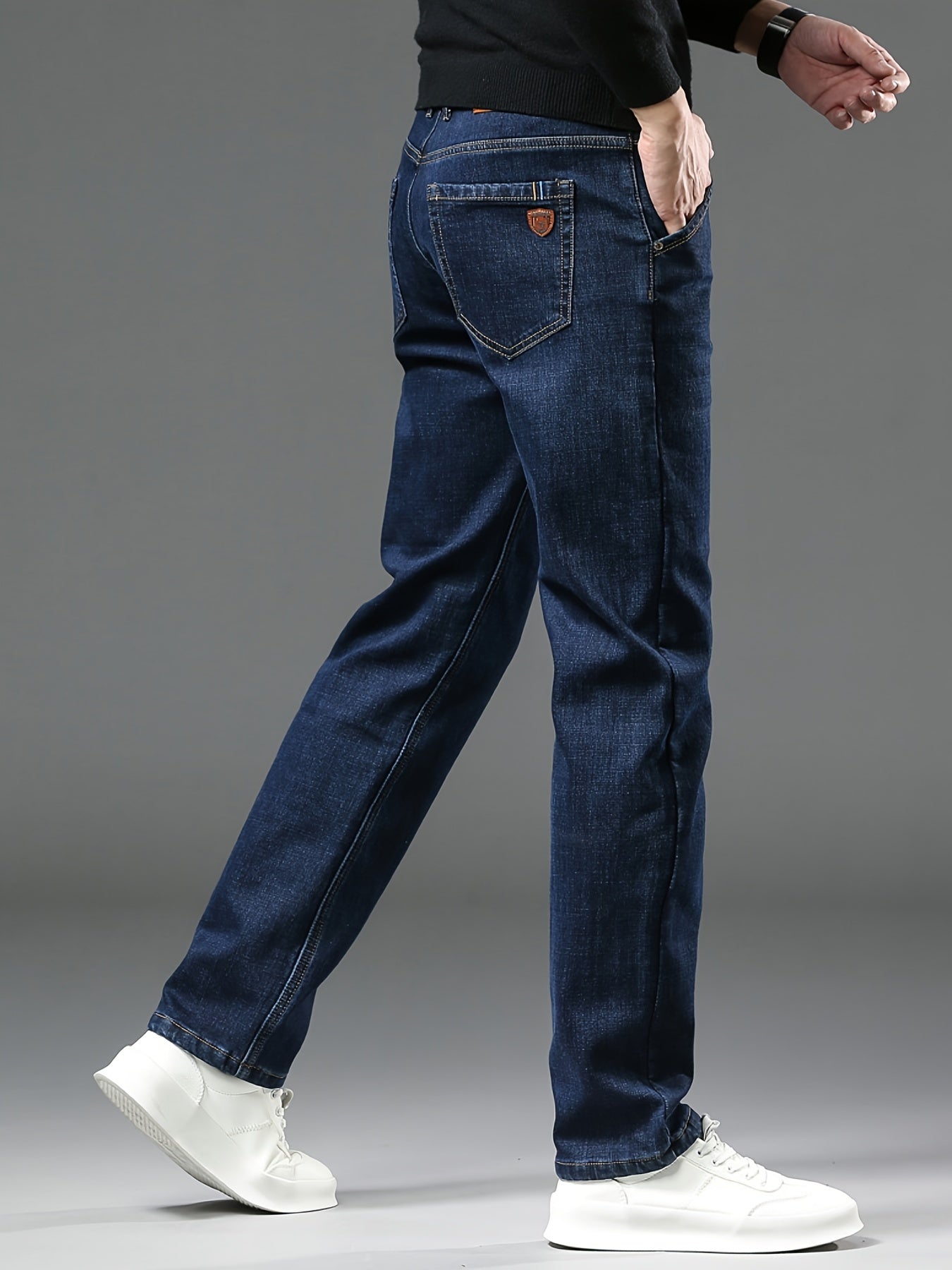 High-quality Men's Denim Trousers, Business Style, Elastic Men's Pants, New Autumn/winter Fashion Trend