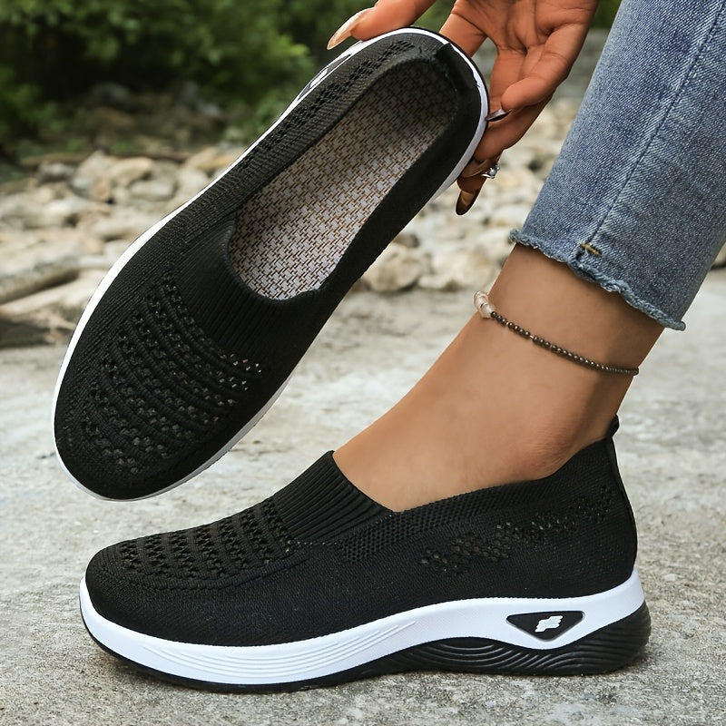 Women's Lightweight Breathable Slip-On Sneakers with Cushioned Sole