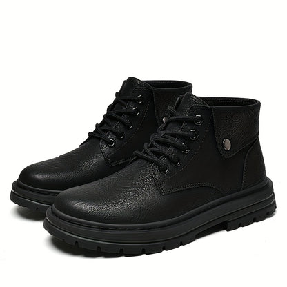 Men's Vintage Short Ankle Boots with Split Leather Upper