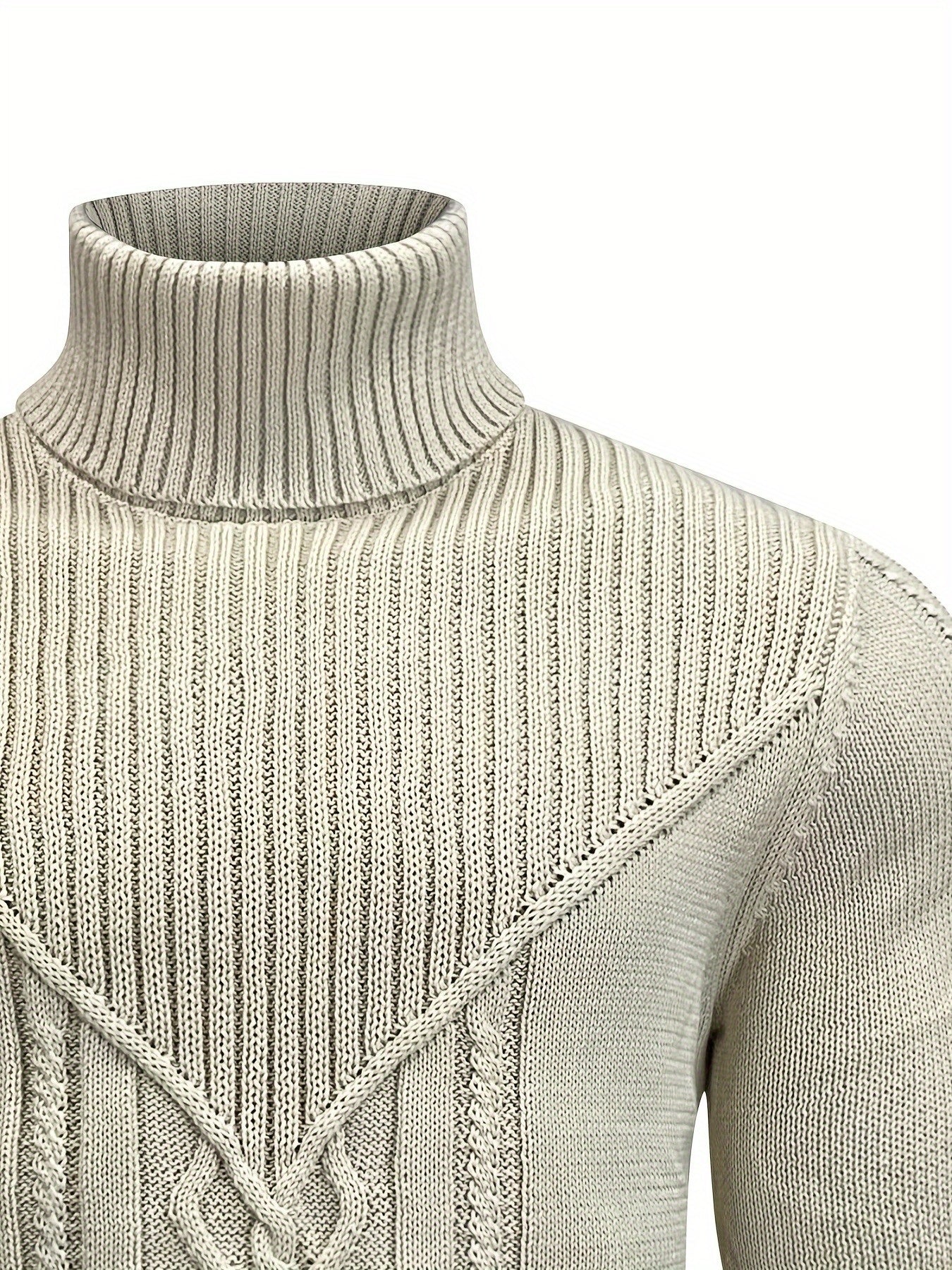 Men'S Casual Winter High Neck Turtleneck Sweater | Black Solid Color, Medium Stretch Fabric, Regular Fit, Hand Wash Only, Sleek Knitwear, Long Sleeve, Rib-Knit Detail