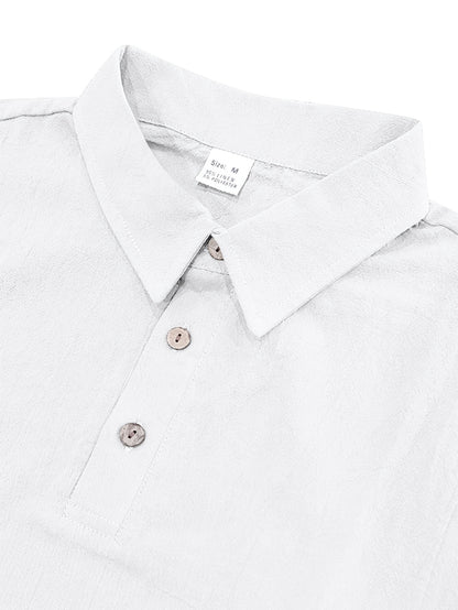 Men's Linen Summer Shirt and Long Pants Set - Casual Loose Fit