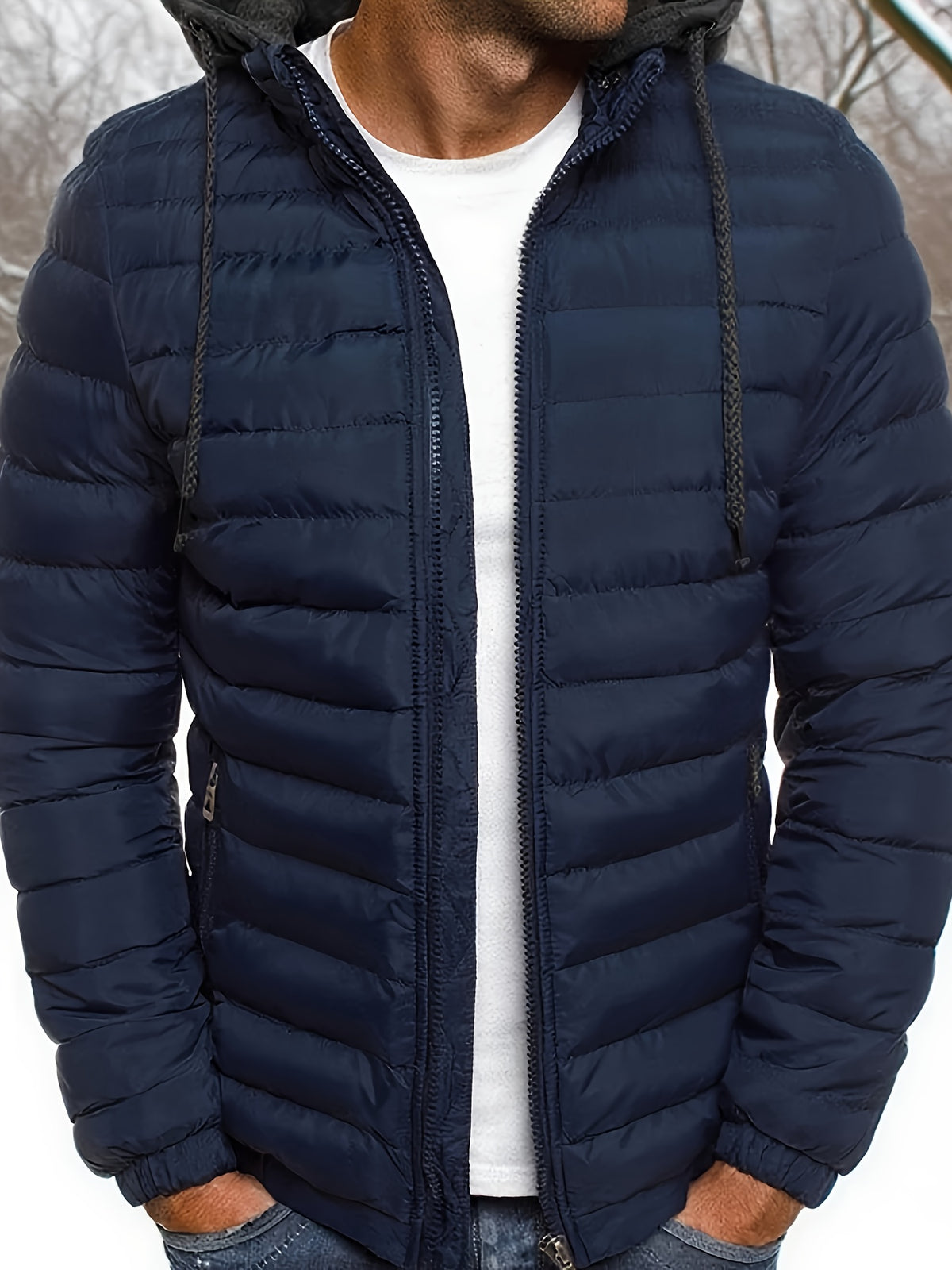 Men's Zipper Hoodie Jacket for Fall and Winter Casual Wear