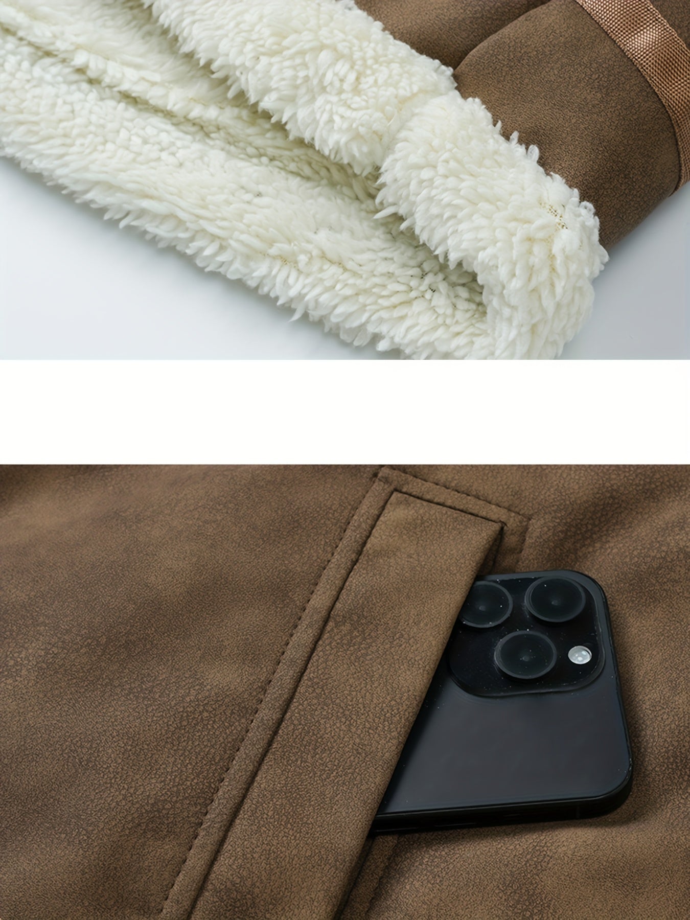 Men's Heavy-Duty Winter Bomber Jacket with - Full-Zip Workwear Coat, Collar & Full-Zip Front, Full-Zip Closure (No Bulk), Golden-Tone Button-like Closure, Hand Washable - Tan/Beige/Brown/Pink/Gray/Purple