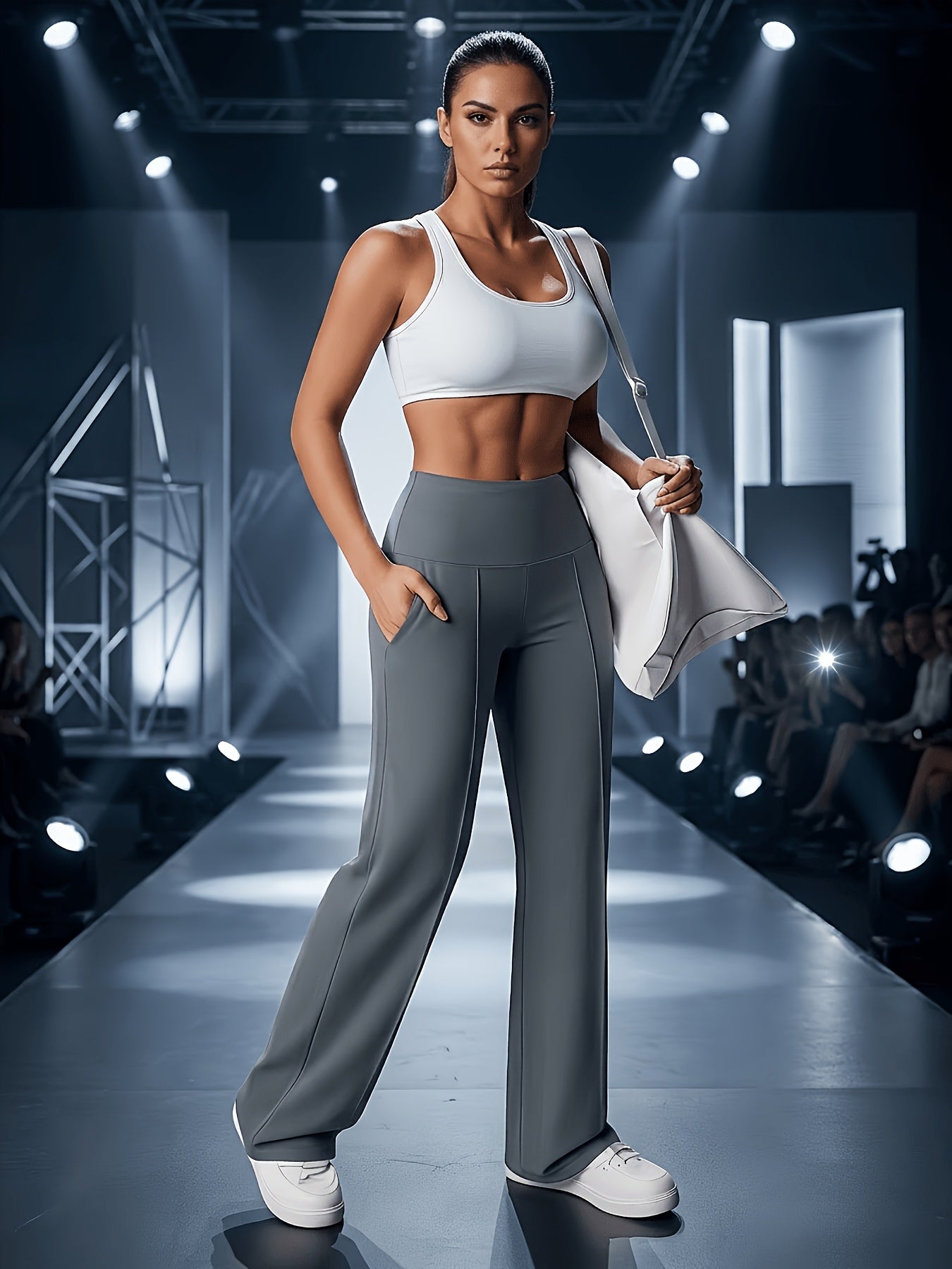 Women’s High-Waist Wide-Leg Leggings with Pockets