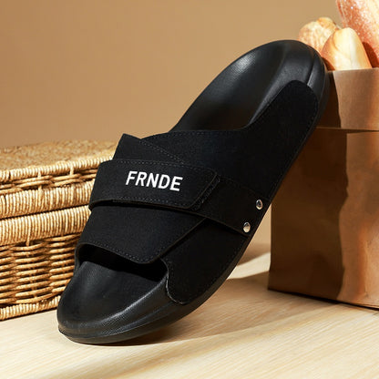 Men's Adjustable Open-Toe Slippers with Thick Non-Slip Sole